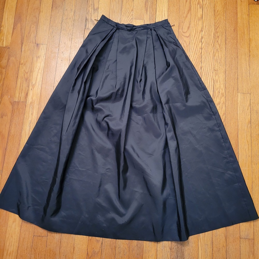 MALBE Black Pleated Full Maxi Skirt‎ Evening Formal Whimsigoth Glam Coquette